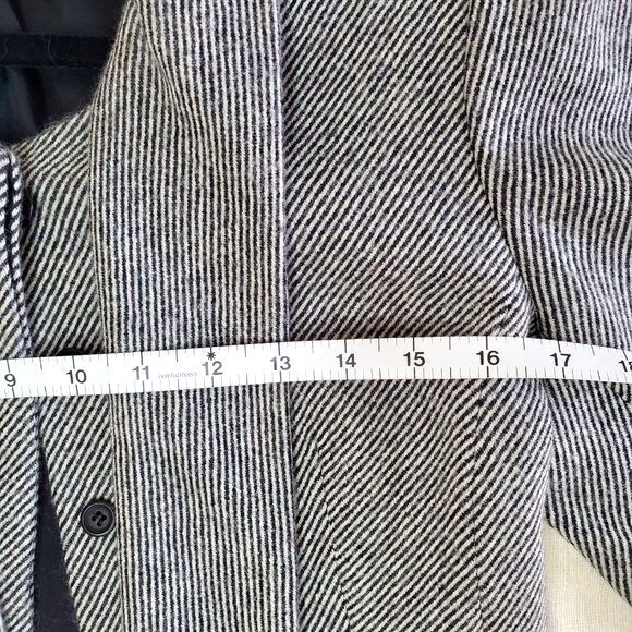 VTG Philippe Adec Wool Striped Cropped Blazer Work Casual Preppy Jacket Sz 4 - Picture 8 of 12